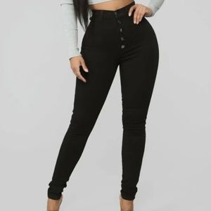 Fashion Nova Button Up Skinny Jeans